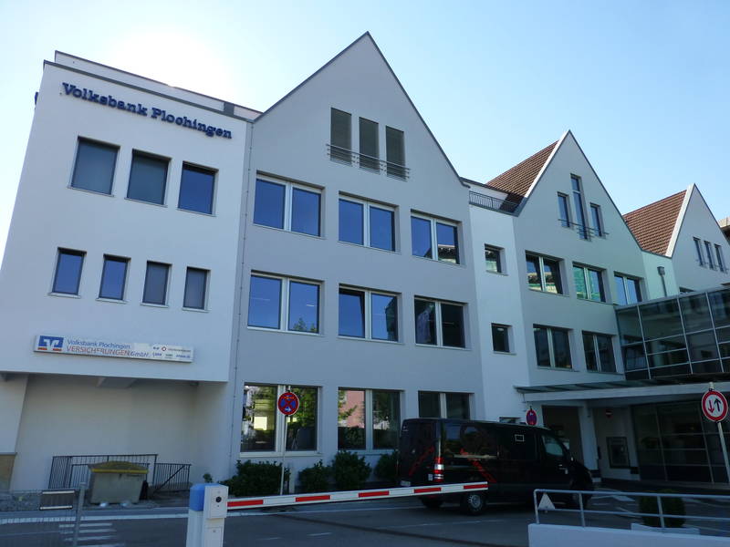 Fassadengestaltung Volksbank Plochingen August 2013